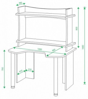 Стол компьютерный Домино lite СКЛ-Игр120 в Лысьве - lysva.mebel24.online | фото 2