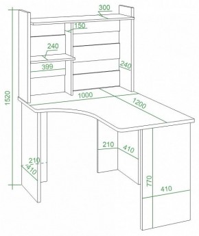 Стол компьютерный Домино Lite СКЛ-Угл120+НКЛ-100 в Лысьве - lysva.mebel24.online | фото 2