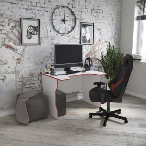 Стол компьютерный ВАРДИГ K2 100x82, белый/красный в Лысьве - lysva.mebel24.online | фото 4
