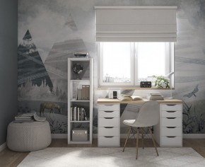 Стол письменный Ингар 2/55 140x75x55, дуб беленый/белый в Лысьве - lysva.mebel24.online | фото 4