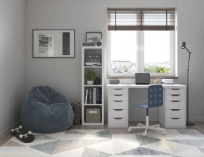 Стол письменный Ингар белый, 140x75, с двумя тумбами в Лысьве - lysva.mebel24.online | фото 2
