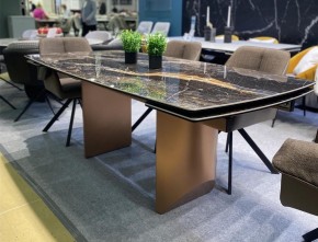 Стол ПУАНТО 200 TITANIUM LAWA NERO, керамика / МЕДЬ каркас М-City в Лысьве - lysva.mebel24.online | фото 2