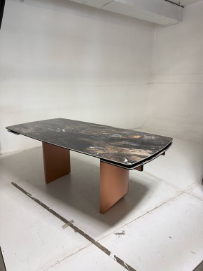 Стол ПУАНТО 200 TITANIUM LAWA NERO, керамика / МЕДЬ каркас М-City в Лысьве - lysva.mebel24.online | фото 4