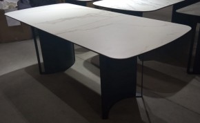 Стол RASMUS 160 TL-45 Белый мрамор, испанская керамика / черный каркас, ®DISAUR в Лысьве - lysva.mebel24.online | фото 2