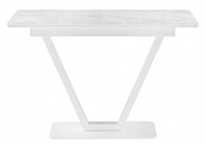 Стол стеклянный Бугун 120(160)х80х77 белый мрамор / белый в Лысьве - lysva.mebel24.online | фото 2