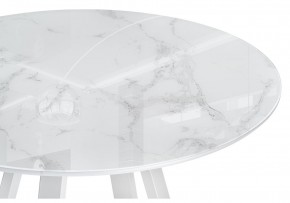 Стол стеклянный Норфолк 100х78 белый мрамор / белый в Лысьве - lysva.mebel24.online | фото 5