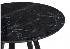 Стол стеклянный Норфолк 100х78 черный мрамор / черный в Лысьве - lysva.mebel24.online | фото 4