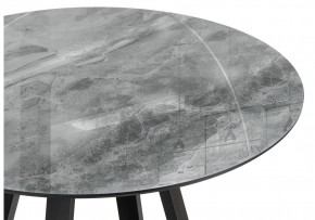 Стол стеклянный Норфолк 100х78 серый мрамор / черный в Лысьве - lysva.mebel24.online | фото 4