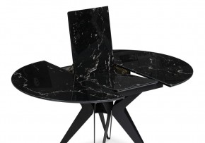 Стол стеклянный Рикла 110(150)х110х76 черный мрамор / черный в Лысьве - lysva.mebel24.online | фото 4