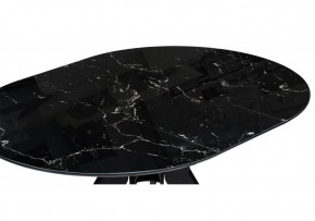 Стол стеклянный Рикла 110(150)х110х76 черный мрамор / черный в Лысьве - lysva.mebel24.online | фото 5