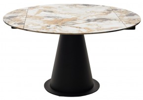 Стол TERAMO 135 GLOSS GRAND JADE SOLID CERAMIC, керамика, поворотн.механизм / Черный каркас, ®DISAUR в Лысьве - lysva.mebel24.online | фото