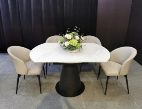 Стол TERAMO 135 GLOSS GRAND JADE SOLID CERAMIC, керамика, поворотн.механизм / Черный каркас, ®DISAUR в Лысьве - lysva.mebel24.online | фото 3