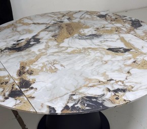 Стол TERAMO 135 GLOSS GRAND JADE SOLID CERAMIC, керамика, поворотн.механизм / Черный каркас, ®DISAUR в Лысьве - lysva.mebel24.online | фото 4