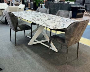 Стол VICENZA 220 BULGARI WHITE, керамика / белый, ®DISAUR в Лысьве - lysva.mebel24.online | фото 2