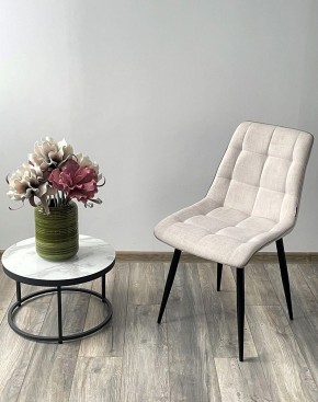 Стул CHIC HE622-01/ HE622-05 топленое молоко, ткань/ черный каркас М-City в Лысьве - lysva.mebel24.online | фото 3