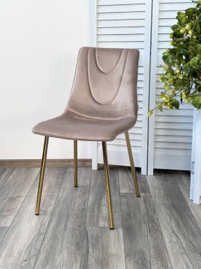 Стул ELLI BLUVEL-40 Бежевый, велюр / золотой каркас М-City в Лысьве - lysva.mebel24.online | фото 4