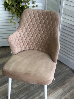 Стул HERMAN 360 град. БЕЖЕВЫЙ #5, велюр / белый каркас М-City в Лысьве - lysva.mebel24.online | фото 5