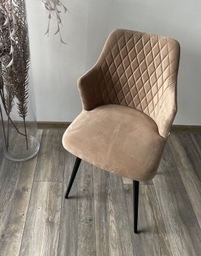Стул HERMAN 360 град. БЕЖЕВЫЙ #5, велюр / черный каркас М-City в Лысьве - lysva.mebel24.online | фото 2