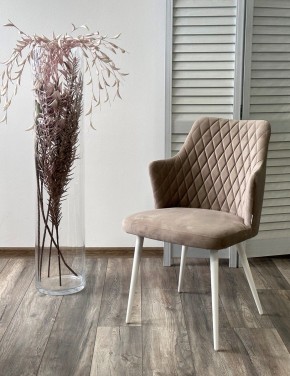 Стул HERMAN 360 град. ЛАТТЕ #25, велюр / белый каркас М-City в Лысьве - lysva.mebel24.online | фото 2