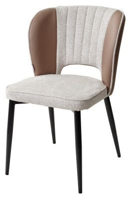 Стул HERMES WZ2042-02 светло-бежевый фактурный велюр/ HK017-31 серо-коричневый PU, М-City в Лысьве - lysva.mebel24.online | фото 1