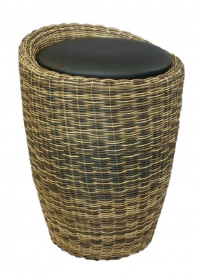 Табурет с местом для хранения LM-1100Rattan, чёрный в Лысьве - lysva.mebel24.online | фото