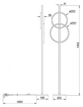 Торшер Arte Lamp Fluido A3913PN-24BK в Лысьве - lysva.mebel24.online | фото 2