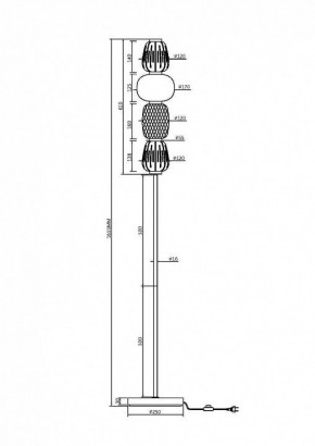 Торшер Maytoni Pattern MOD267FL-L32CH3K в Лысьве - lysva.mebel24.online | фото 2