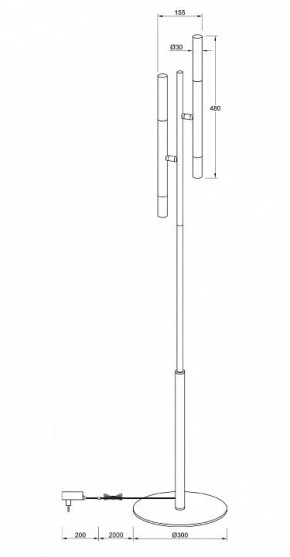 Торшер Maytoni Vigo MOD070FL-02B в Лысьве - lysva.mebel24.online | фото 3