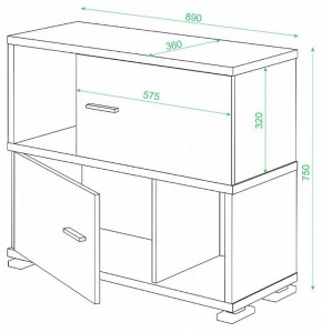 Тумба комбинированная СБ-30/2 в Лысьве - lysva.mebel24.online | фото 2