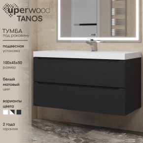 Тумба под раковину Uperwood Tanos 100 см, подвесная, черная матовая в Лысьве - lysva.mebel24.online | фото 3