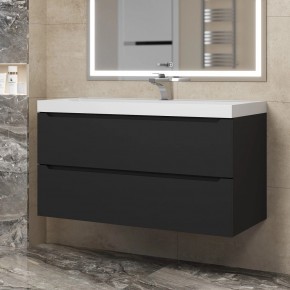 Тумба под раковину Uperwood Tanos 100 см, подвесная, черная матовая в Лысьве - lysva.mebel24.online | фото 8