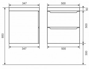 Тумба под раковину Uperwood Tanos 50 см, подвесная, черная матовая в Лысьве - lysva.mebel24.online | фото 3