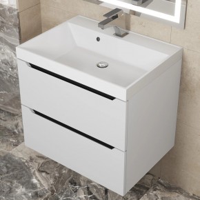 Тумба под раковину Uperwood Tanos 60 см, подвесная, белая/графит в Лысьве - lysva.mebel24.online | фото 10