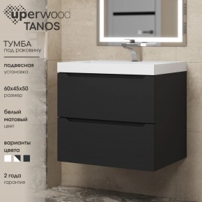 Тумба под раковину Uperwood Tanos 60 см, подвесная, черная матовая в Лысьве - lysva.mebel24.online | фото 3