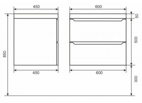 Тумба под раковину Uperwood Tanos 60 см, подвесная, черная матовая в Лысьве - lysva.mebel24.online | фото 6