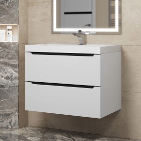 Тумба под раковину Uperwood Tanos 70 см, подвесная, белая/графит в Лысьве - lysva.mebel24.online | фото