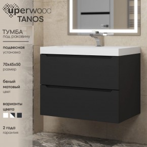Тумба под раковину Uperwood Tanos 70 см, подвесная, черная матовая в Лысьве - lysva.mebel24.online | фото 3