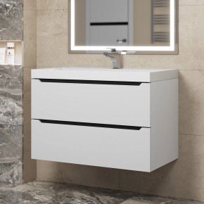 Тумба под раковину Uperwood Tanos 80 см, подвесная, белая/графит в Лысьве - lysva.mebel24.online | фото