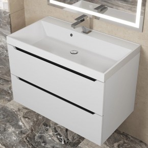 Тумба под раковину Uperwood Tanos 80 см, подвесная, белая/графит в Лысьве - lysva.mebel24.online | фото 8
