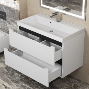 Тумба под раковину Uperwood Tanos 80 см, подвесная, белая/графит в Лысьве - lysva.mebel24.online | фото 9