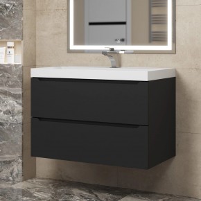Тумба под раковину Uperwood Tanos 80 см, подвесная, черная матовая в Лысьве - lysva.mebel24.online | фото