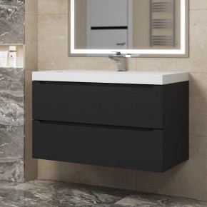 Тумба под раковину Uperwood Tanos 90 см, подвесная, черная матовая в Лысьве - lysva.mebel24.online | фото
