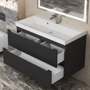 Тумба под раковину Uperwood Tanos 90 см, подвесная, черная матовая в Лысьве - lysva.mebel24.online | фото 10