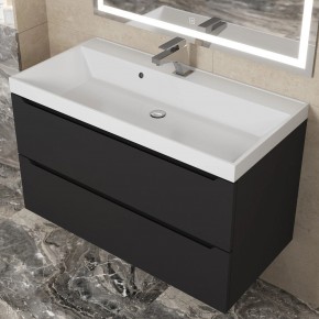 Тумба под раковину Uperwood Tanos 90 см, подвесная, черная матовая в Лысьве - lysva.mebel24.online | фото 11