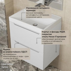 Тумба с раковиной Uperwood Tanos 50 см, подвесная, белая матовая в Лысьве - lysva.mebel24.online | фото 6