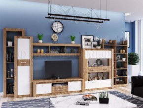 ТЕРРА Тумба Тв (Белый глянец/дуб сонома) в Лысьве - lysva.mebel24.online | фото 2